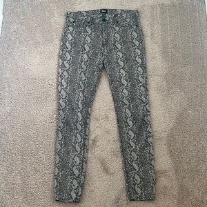 Hudson Nico midrise snakeskin super skinny jeans
